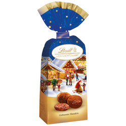 Продуктови Категории Шоколади Lindt Печени бадеми, покрити с млечен шоколад от Алпите 100 гр.